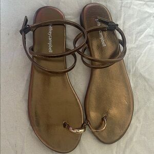 Jeffrey Campbell atlantica bronze Leather Sandals size 9